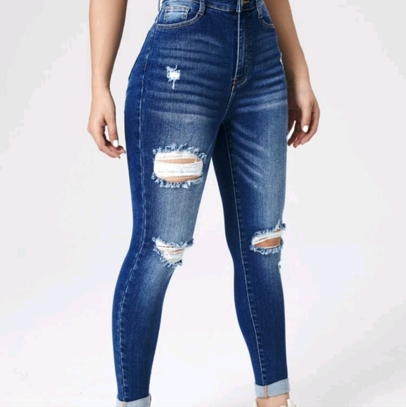 Women's ripped jeans - Picture 1 of 2